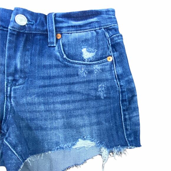 BlankNYC The Astor Cut-Off Raw Hem Denim Short Size 25 Blue Jean Shorts - Picture 3 of 12